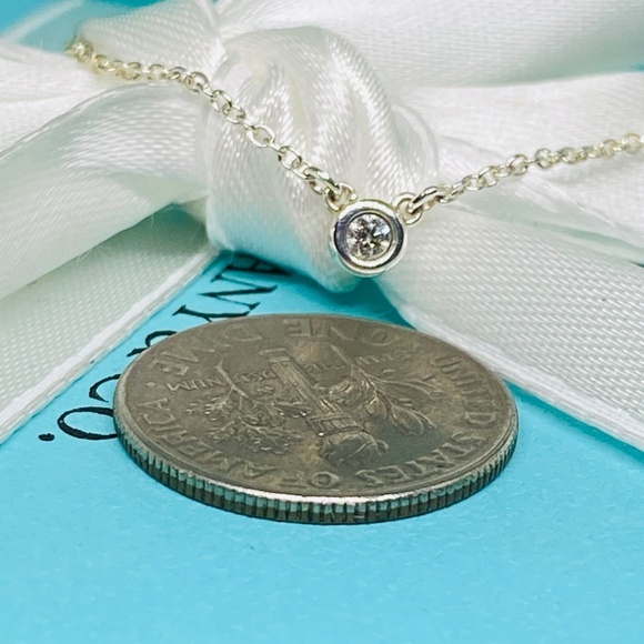 Tiffany & Co. Elsa Peretti Diamond by the Yard Necklace .05 ct, 16″,  MSRP $625 - Picture 3 of 8